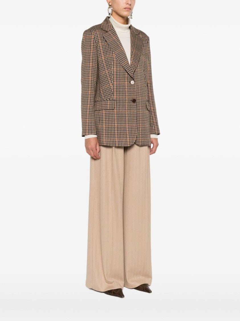 Liu Jo Tailored Checkered Jacket With Notched Lapel