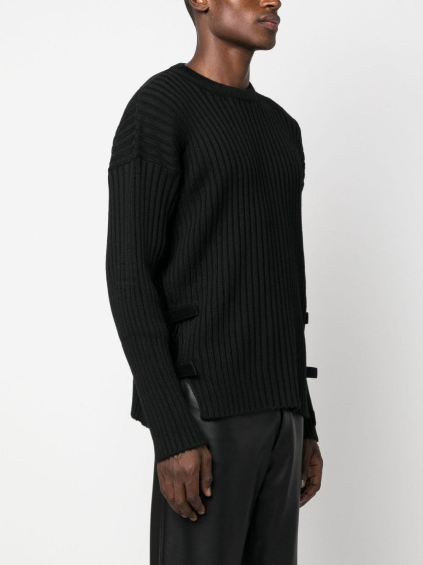Versace Side-Slit Ribbed Jumper