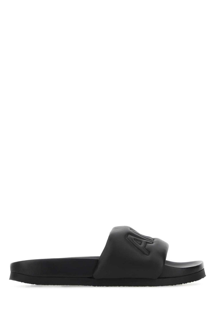 Ambush Black Leather Slippers