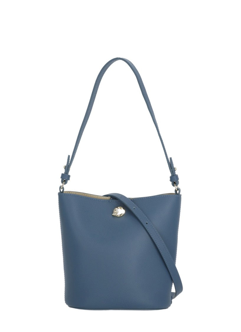 Coccinelle Compact Structured Blue Leather Nikla Mini Bag