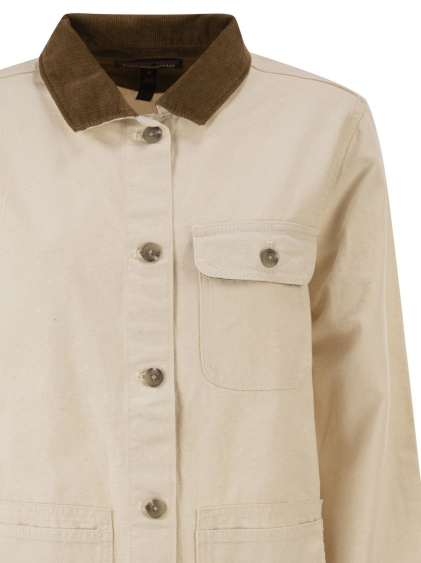 Patagonia Classic Casual Jacket With Ribbed Velvet Collar And Button Placket