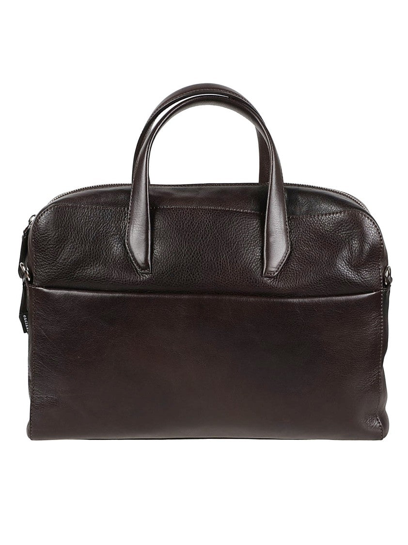 Orciani Lagoon Sleek Rectangular Calf Leather Briefcase