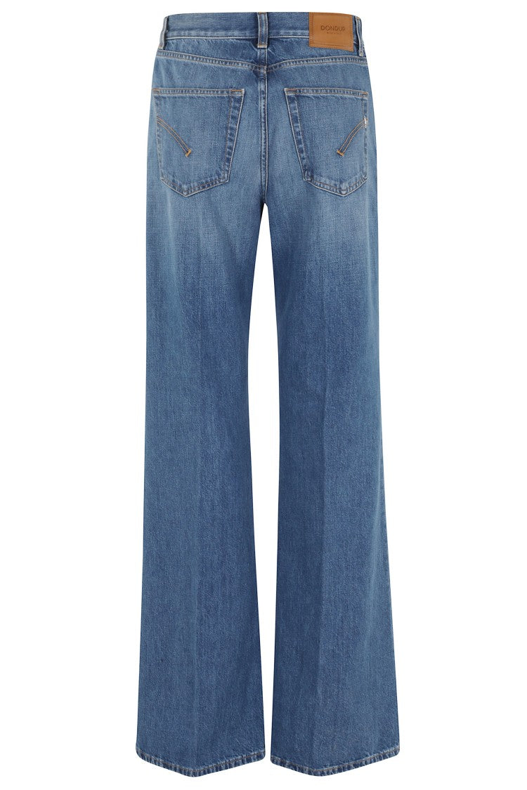 Dondup Indigo Amber Flared Cotton Jeans