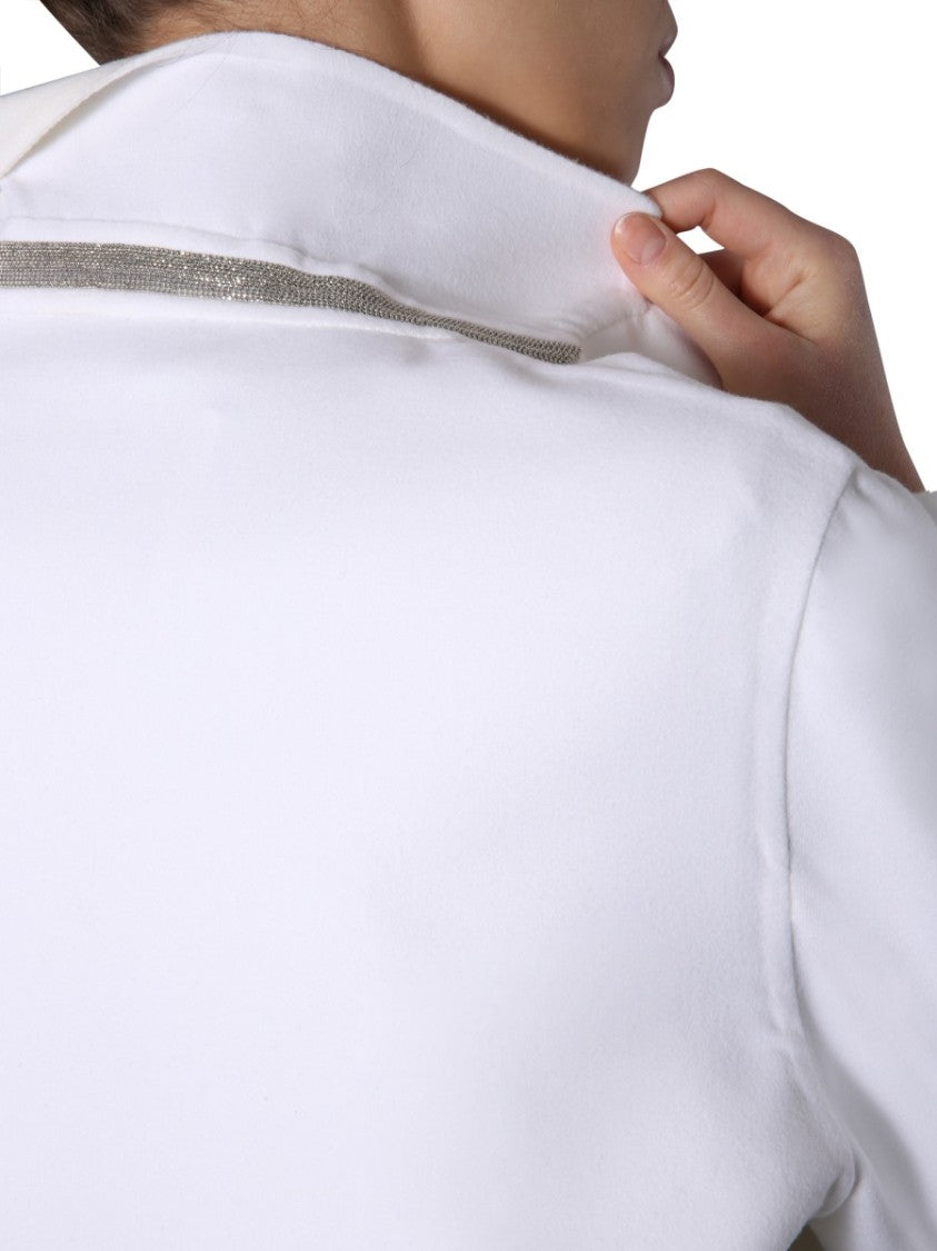 Fabiana Filippi Knee-Length V-Neck Coat With Jewel Detail