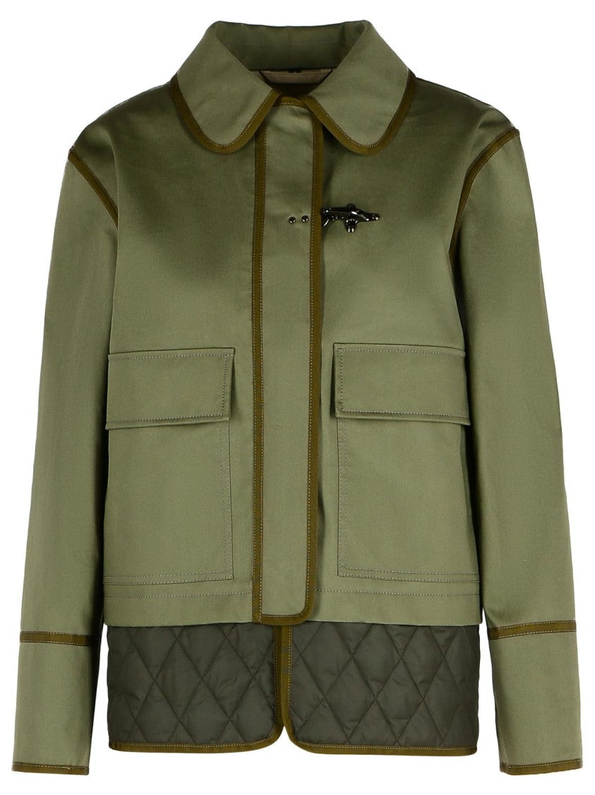 Fay Green Cotton Blend Jacket