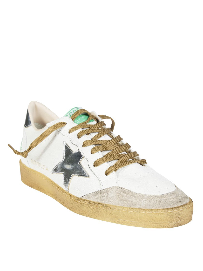 Golden Goose White Nappa Leather Silver Star Sneakers