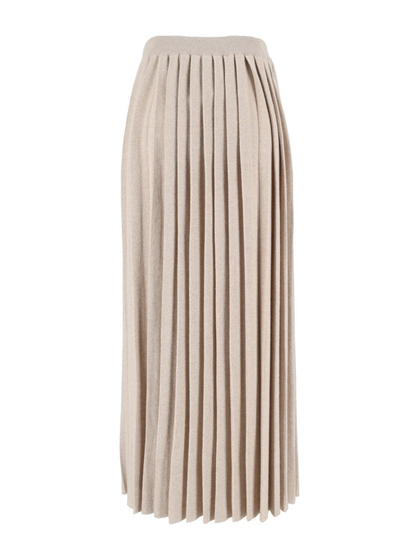 Fabiana Filippi Cashmere Blend Asymmetric Pleated Midi Skirt