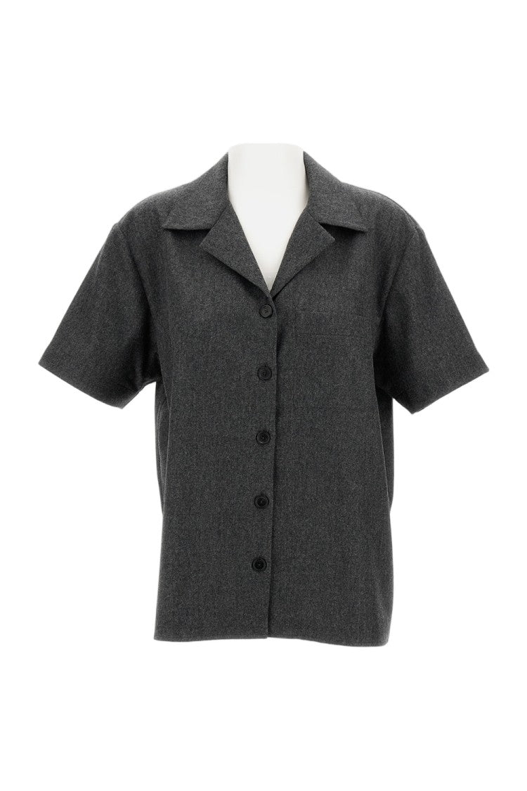 Khaite Short-Sleeved Top With Classic Cuban Collar