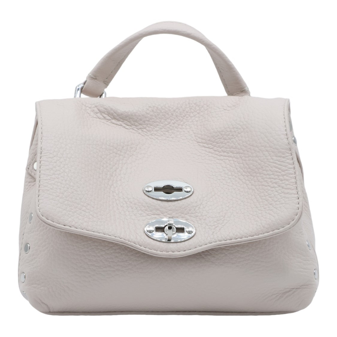 Zanellato Pebbled Texture Handbag With Silver-Tone Hardware