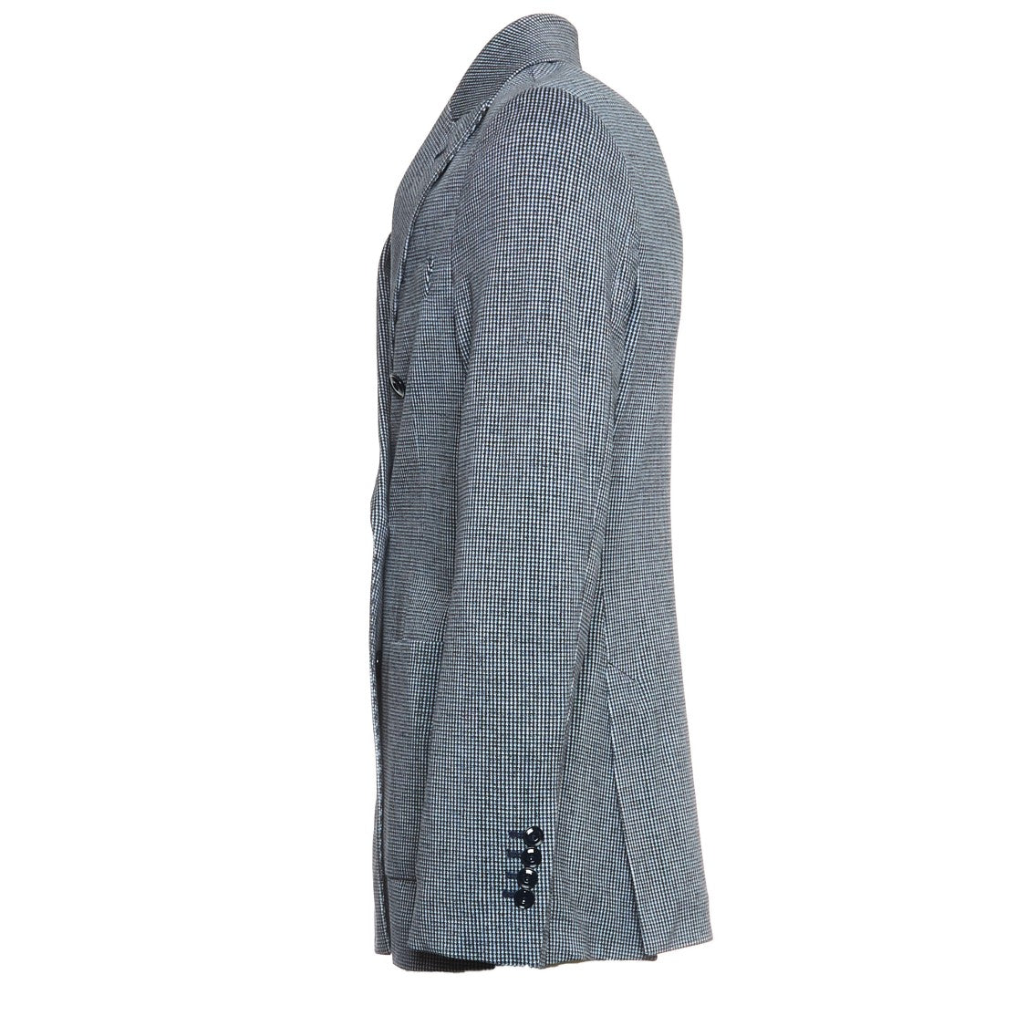 Circolo 1901 Double-Breasted Micro-Check Blazer With Classic Patch Pockets