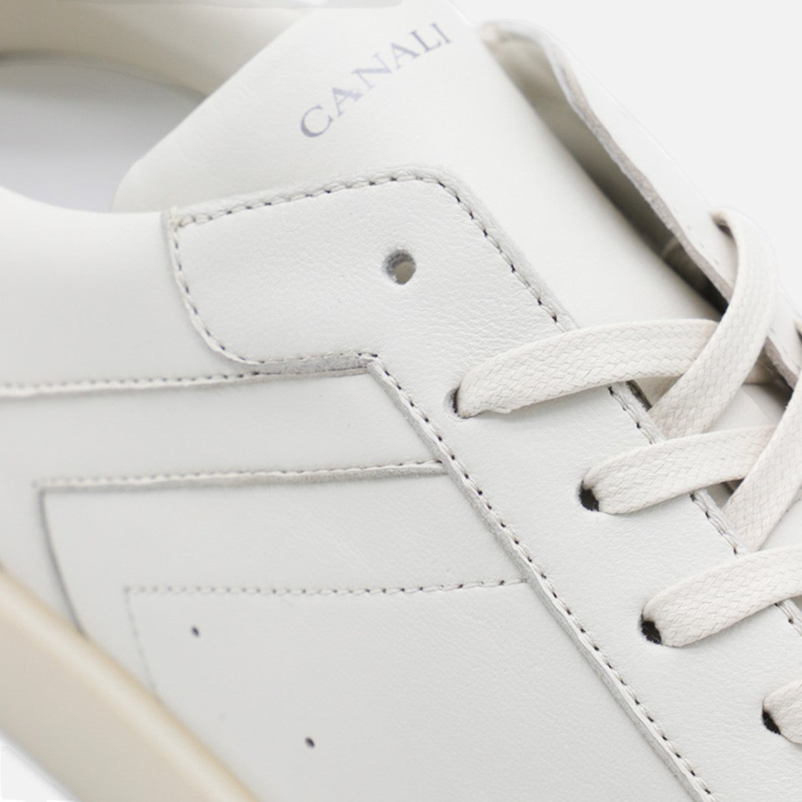 Canali Minimalist White Leather Sneakers