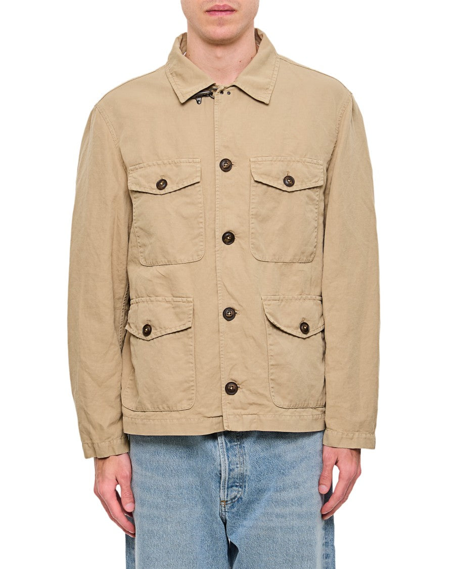 Fay Beige Front Button Closure Fay Explorer Jacket