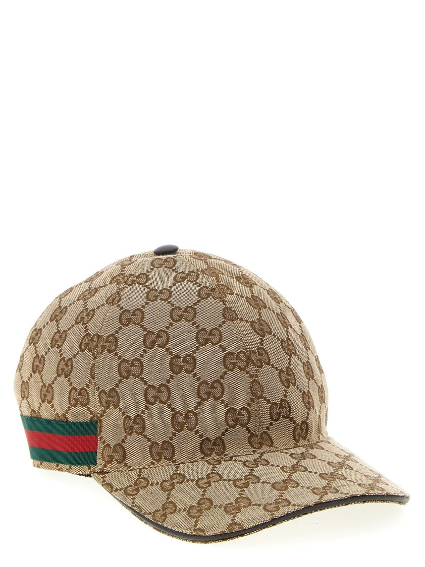 Gucci Monogram Cap With Green And Red Web Band