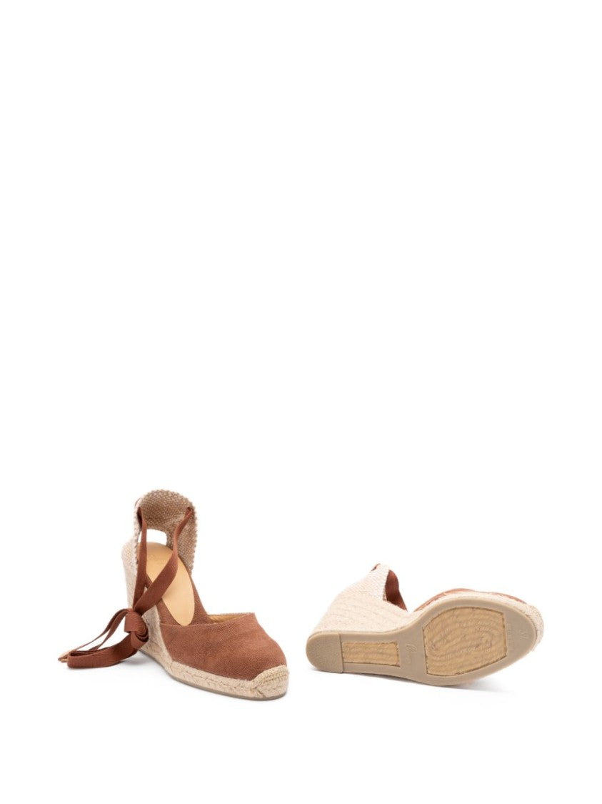 Castaner Beige Wedge Sandals With Braided Raffia