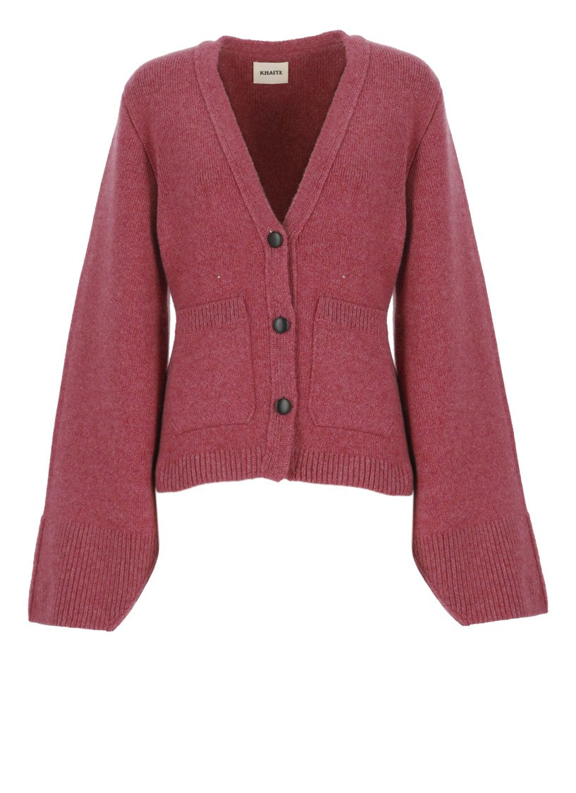 Khaite Scarlet Cashmere Knitted Cardigan