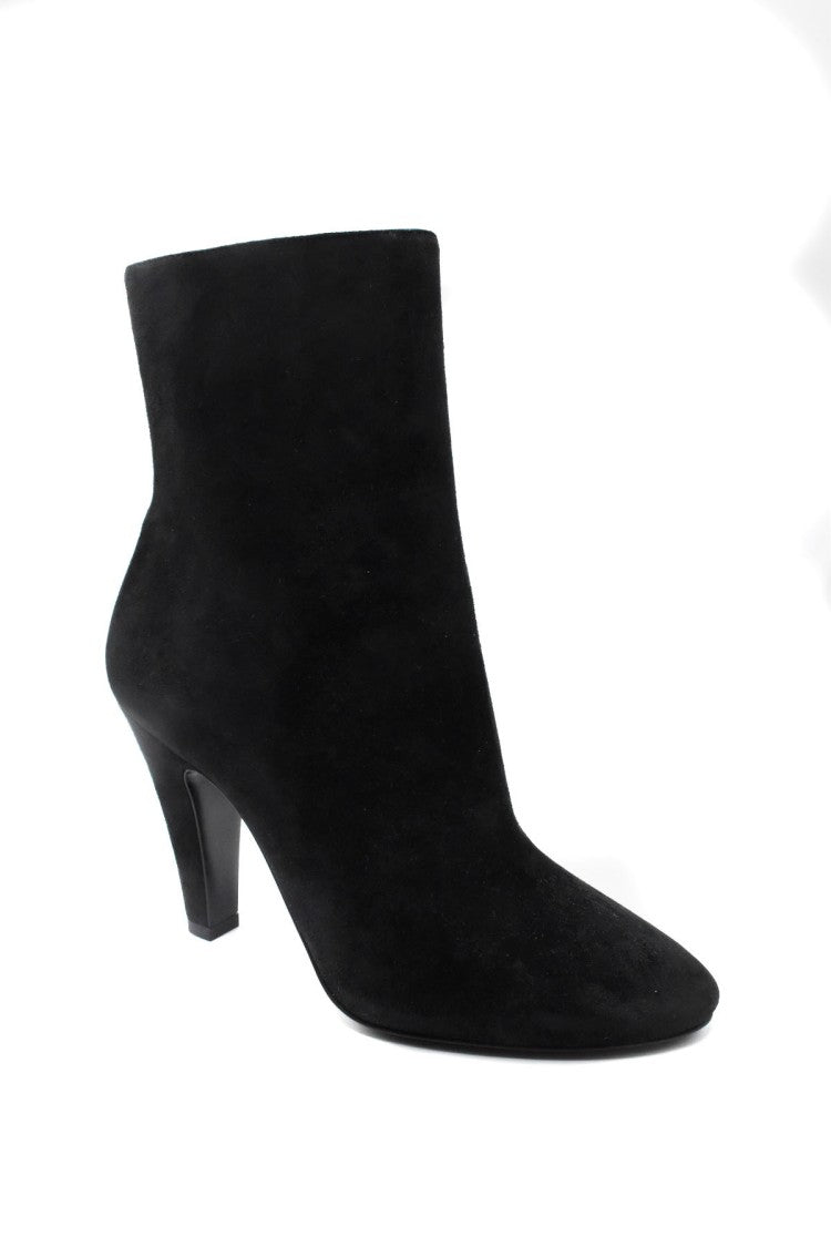 Saint Laurent Black Suede Cone Heel Boots