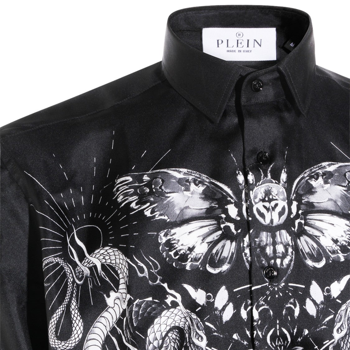 Philipp Plein Tailored Black Shirt With Button-Down Front