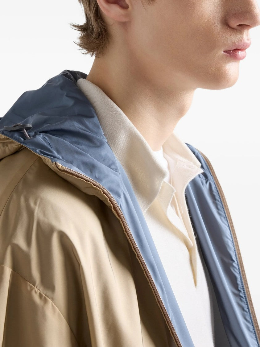 Prada Reversible Beige/Blue Sporty Zip Jacket
