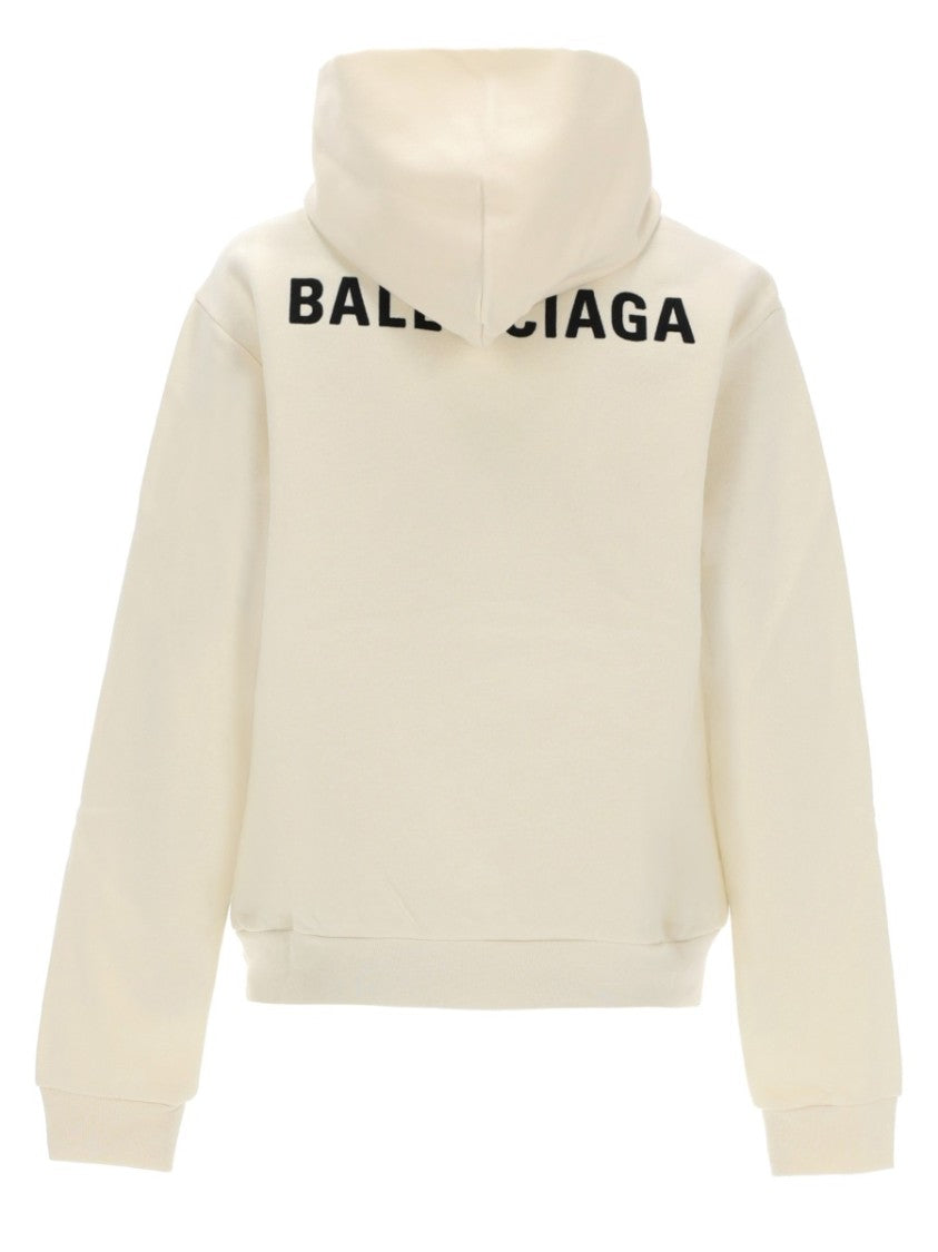 Balenciaga Relaxed Fit Minimalist Logo Cotton Hoodie