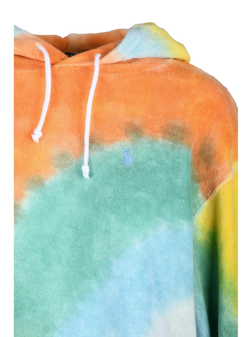 Polo Ralph Lauren Multicolor Tie-Dye Cropped Cotton-Blend Hoodie