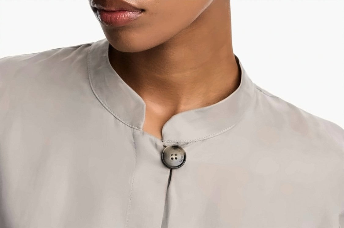Emporio Armani Guru Collar Washed Fluid Lyocell Shirt