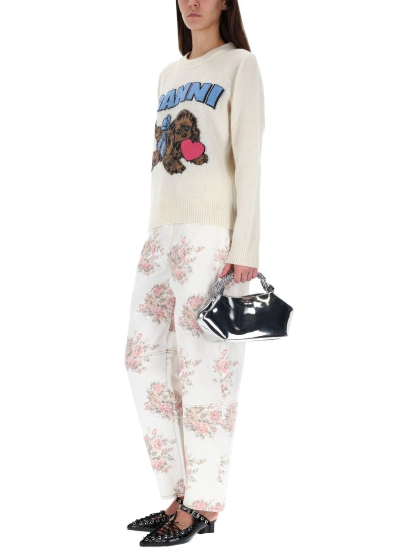 Ganni Relaxed Fit Floral Print Jeans