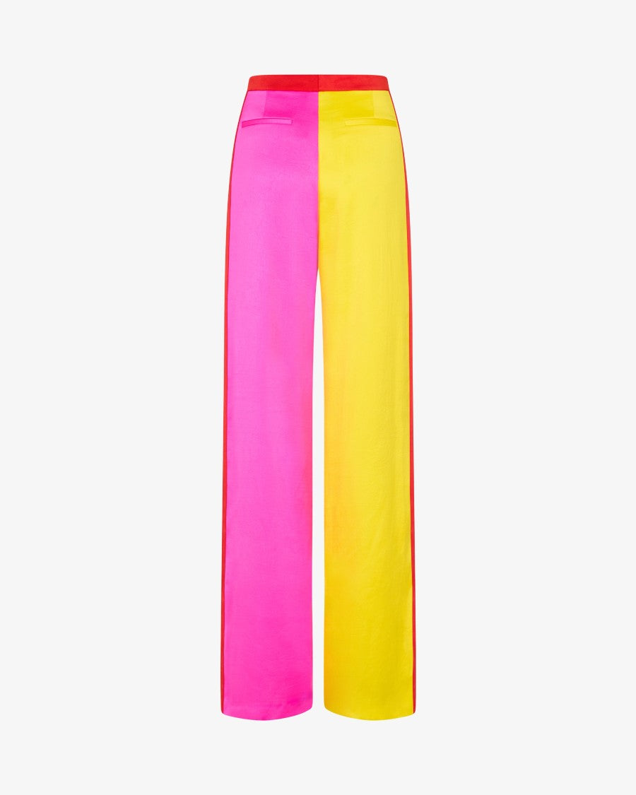 Serena Bute Colour Block Trouser - Bright Pink/Yellow/Red