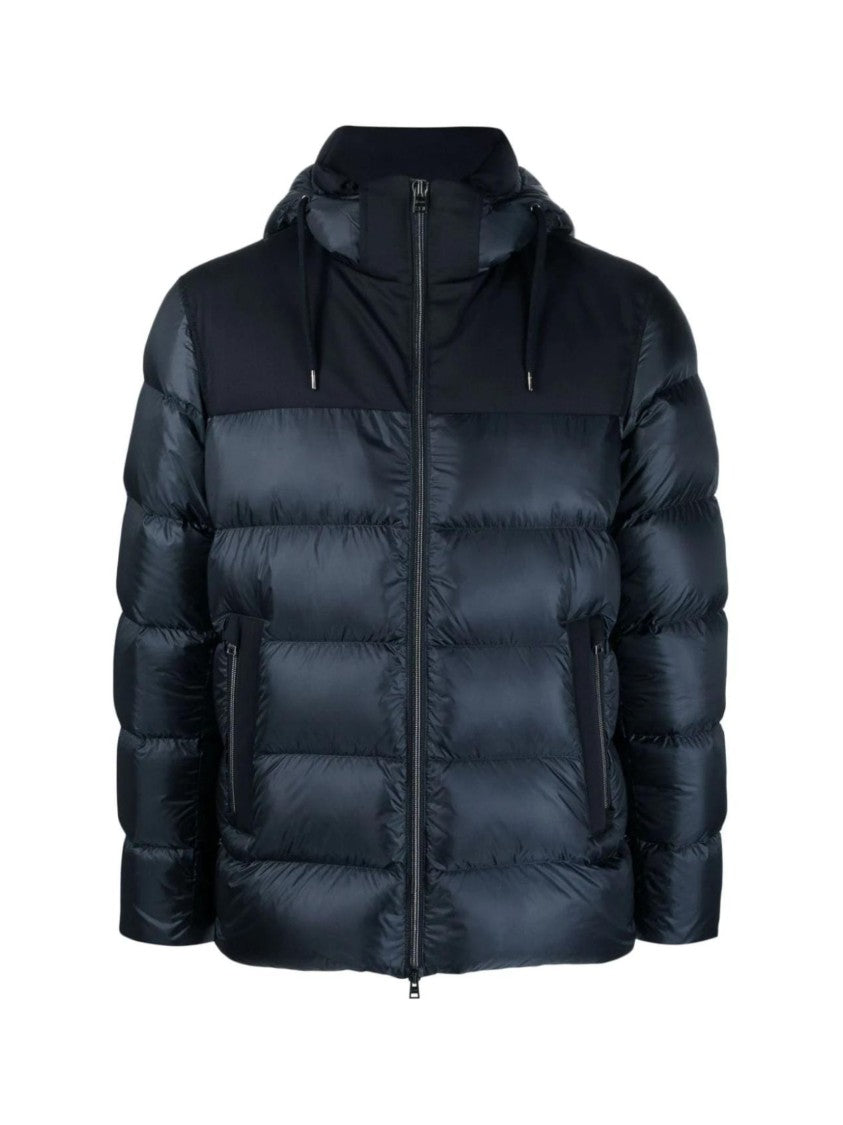 Herno Blue Padded Down Hooded Puffer Jacket