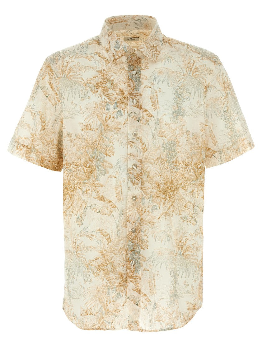 Etro Intricate Floral Print Cotton Shirt