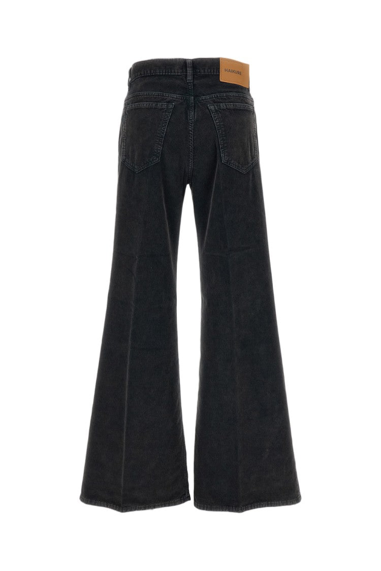 Haikure High-Rise Cotton Velvet Trousers With Five-Pocket Styling