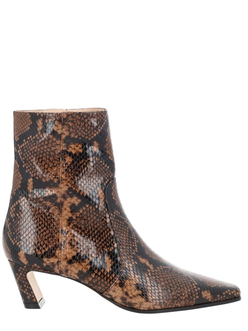 Stuart Weitzman Stassi Zipper Snakeskin Ankle Boots