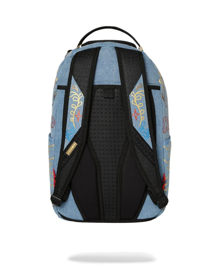 Sprayground Denim-Texture Backpack