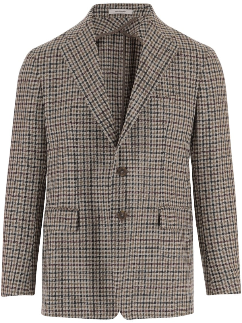 Tagliatore Multicolor Wool Checked Blazer
