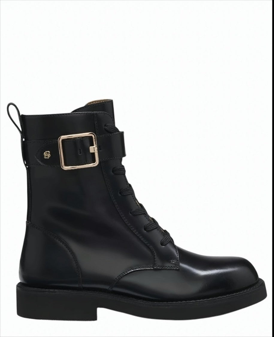 Boss Black Ankle Boots With Side Strap