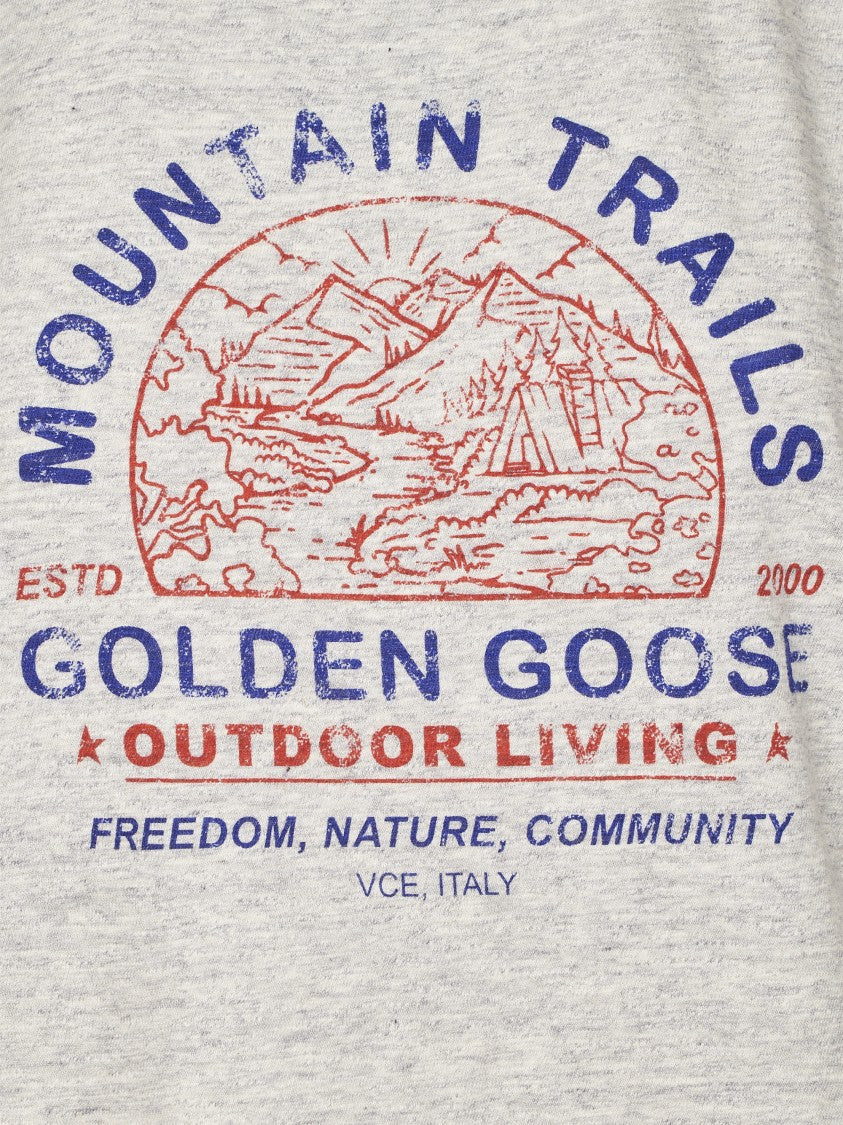 Golden Goose Journey Printed Slub Cotton Slim Long T-Shirt