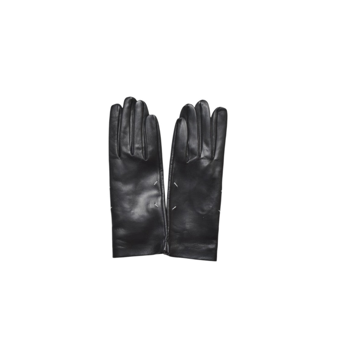 Maison Margiela Refined Black Leather Gloves With Subtle Stitching