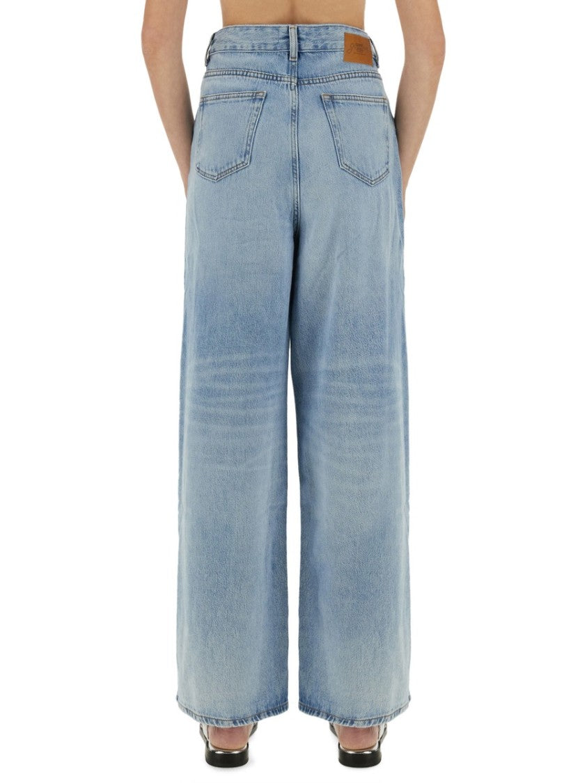 Ganni Baggy Jeans In Light Blue Wash