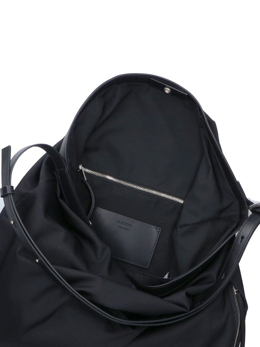 Jil Sander Black Soft Rolled Hobo Bag