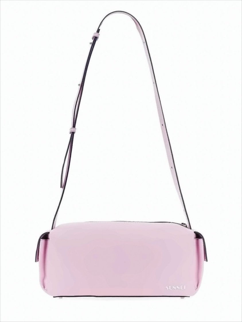 Sunnei Rectangular Pink Cowhide Leather Shoulder Bag