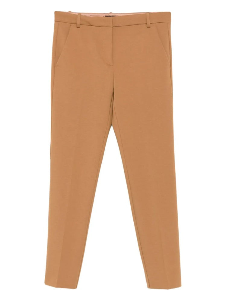 Pinko Straight-Leg Beige Trousers With Minimalist Design And Tailored Fit