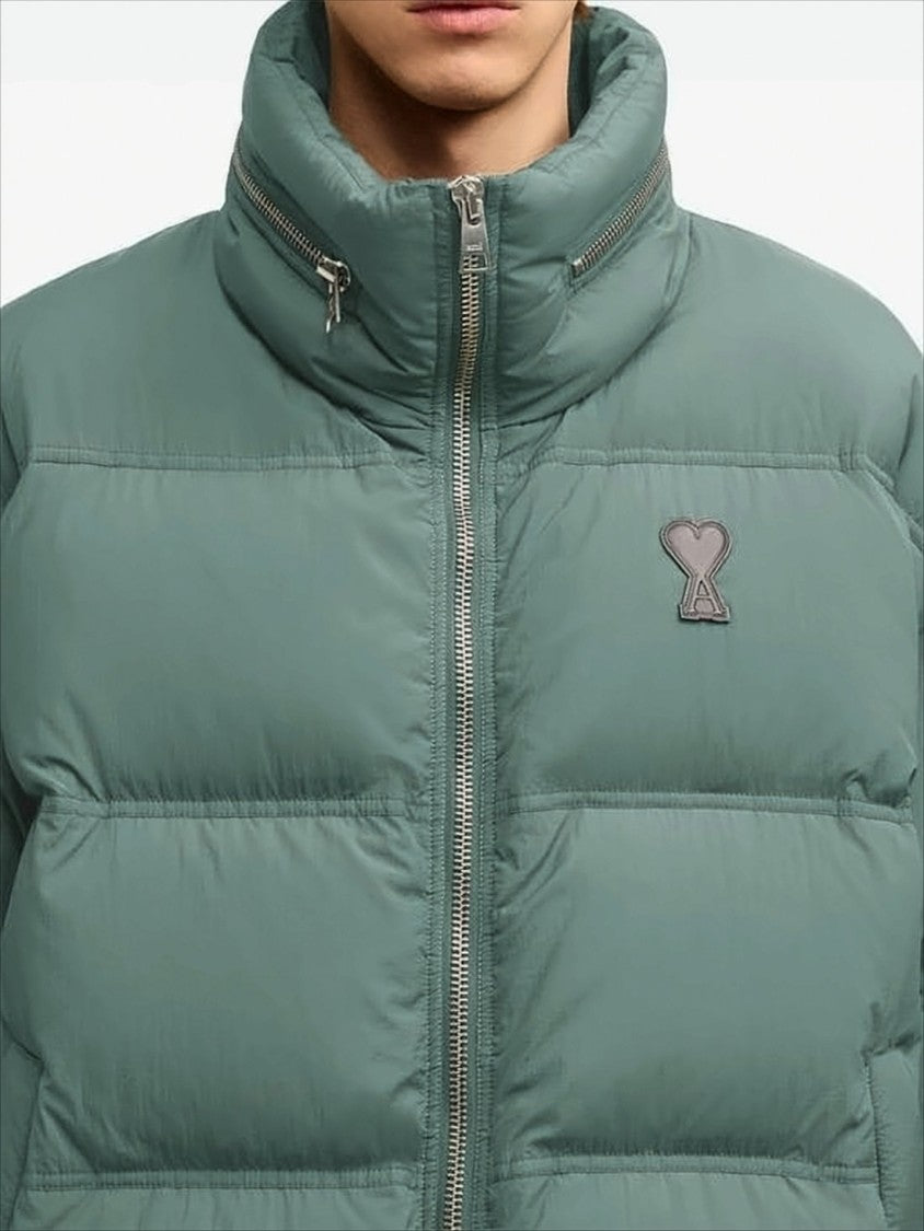 Ami Cropped Puffer Jacket With High Stand Collar