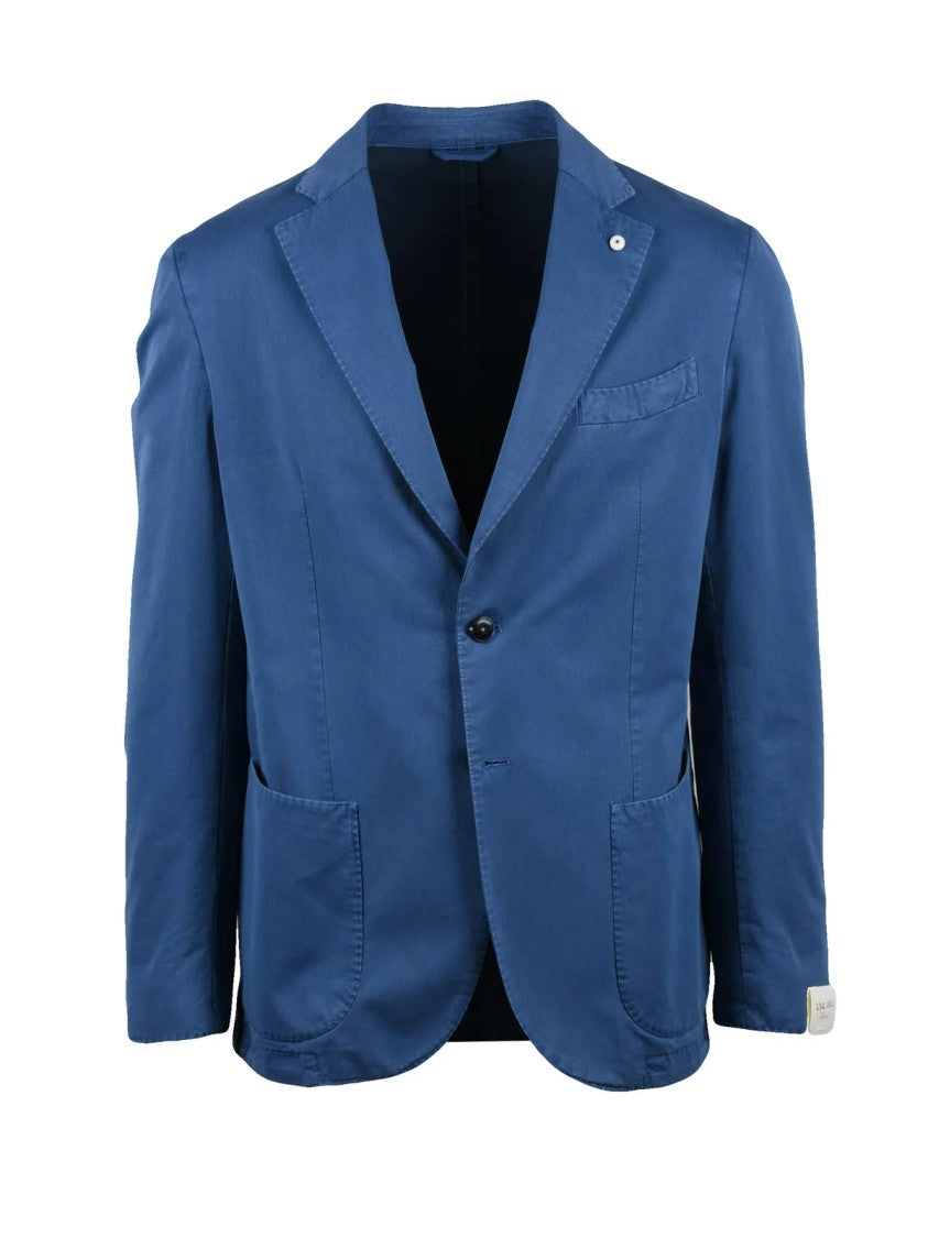 L.B.M. 1911 Light Blue Cotton Silk Rounded Jacket