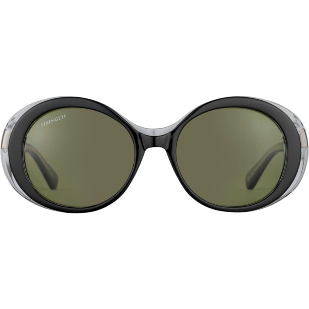 Serengeti Bacall Bold Rounded Black Frame Sunglasses
