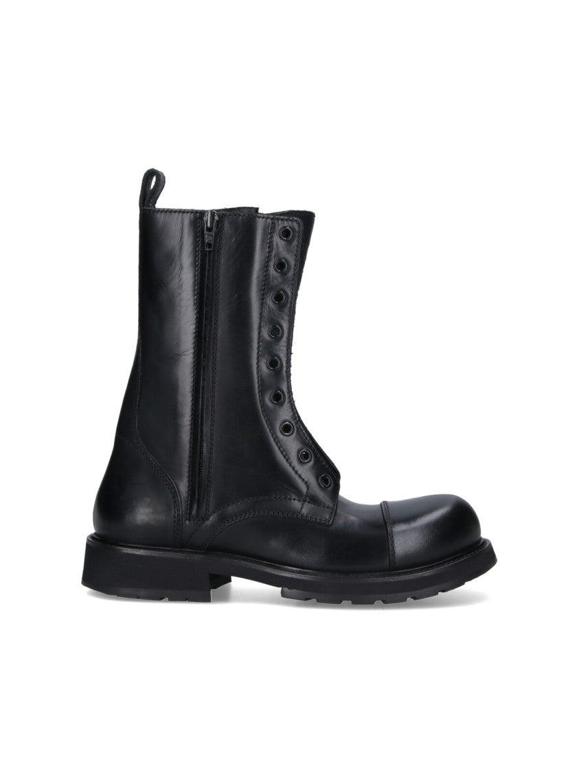 Balenciaga Ankle-High Contemporary Black Boots With Sturdy Sole
