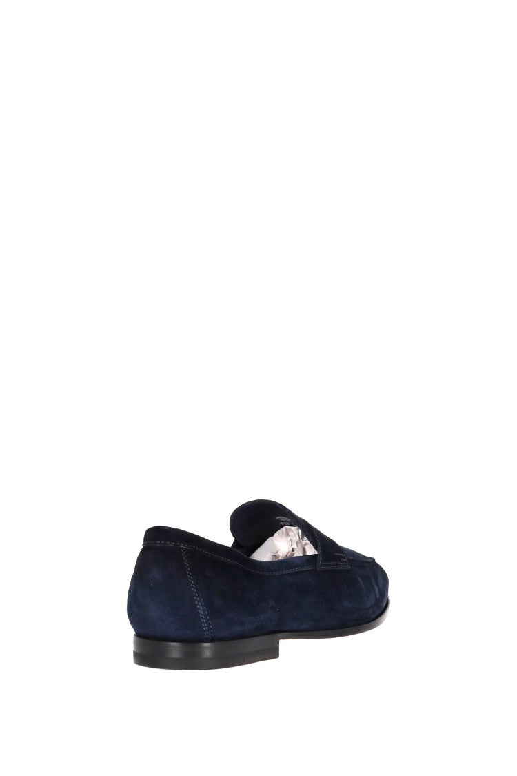 Santoni Suede Moccasins Goodyear Construction