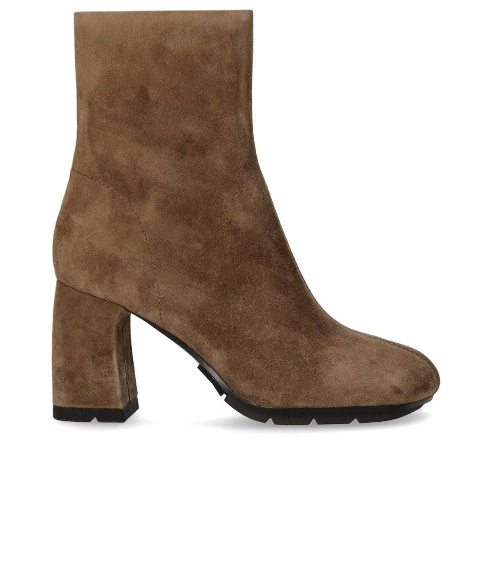 Ash Eclat Beige Heeled Ankle Boot