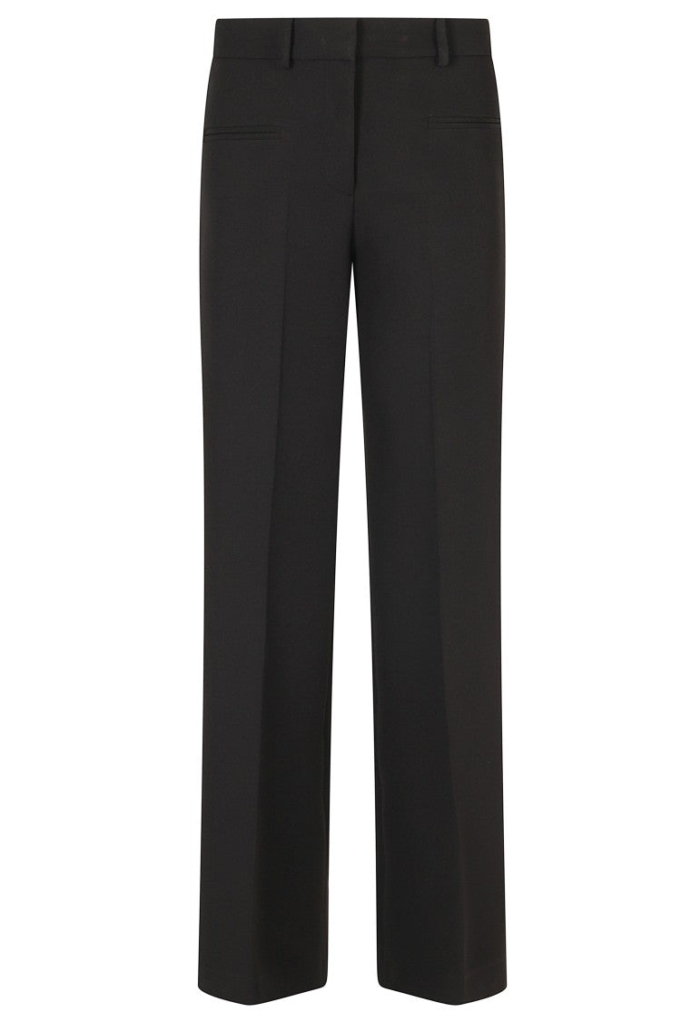 Federica Tosi Black Front Slit Pocket Cady Straight-Leg Pants