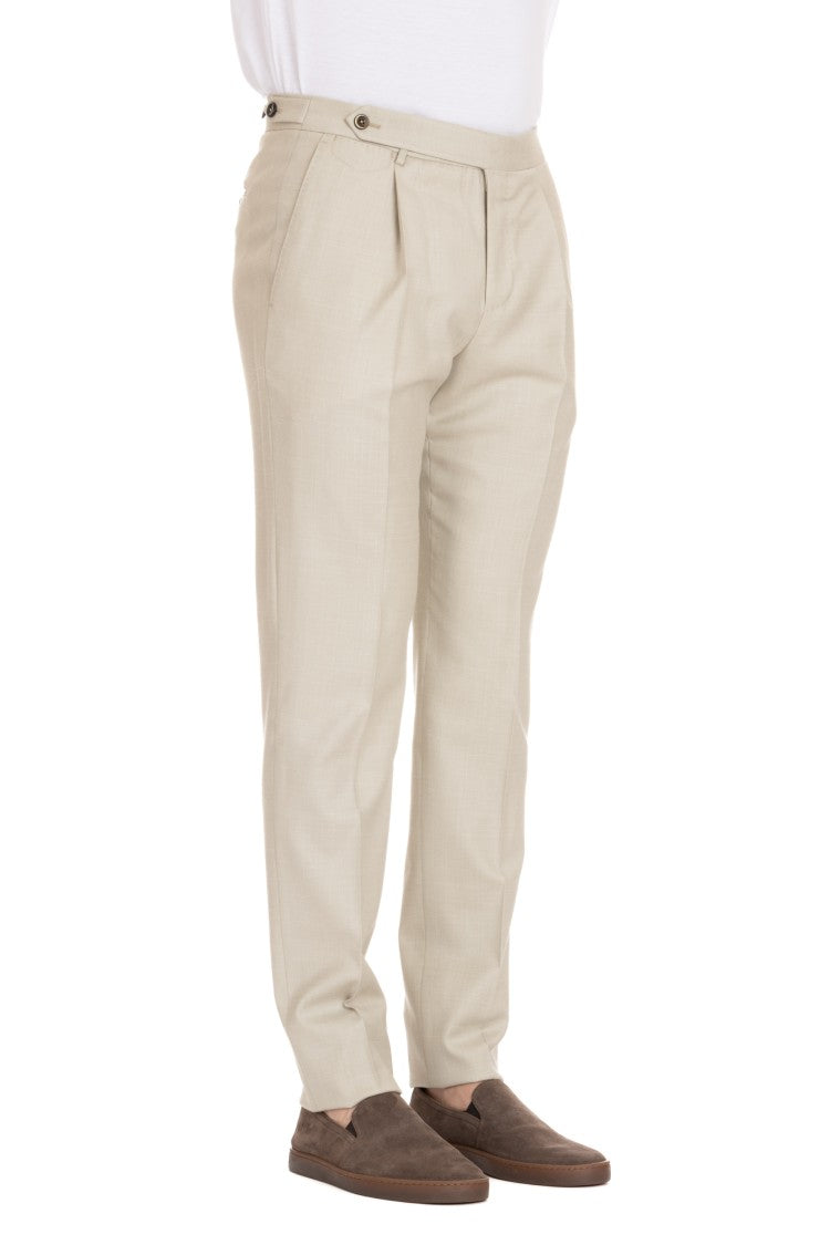 Pt Torino Wool-Silk-Linen Gentleman Fit Trousers