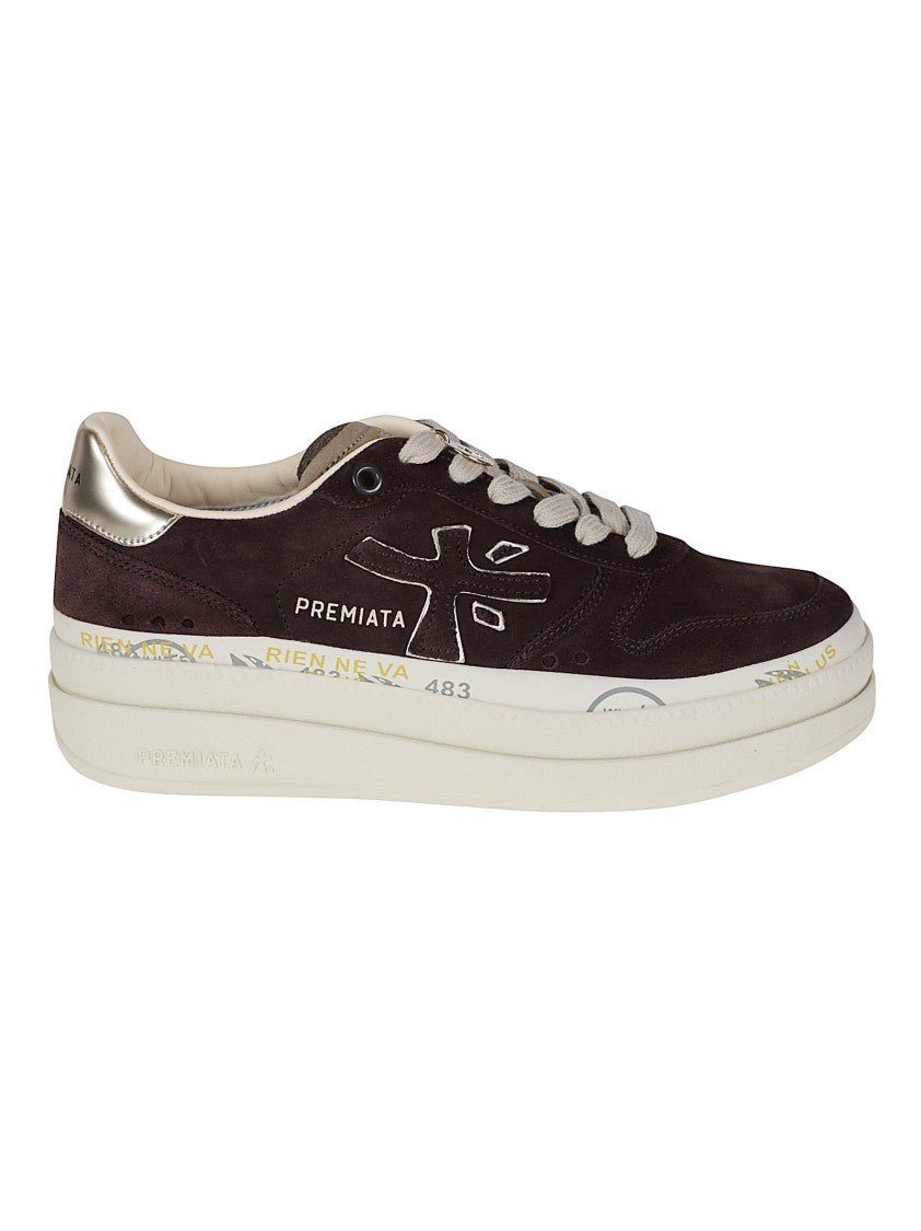 Premiata Brown Micol Calf Leather Sneakers