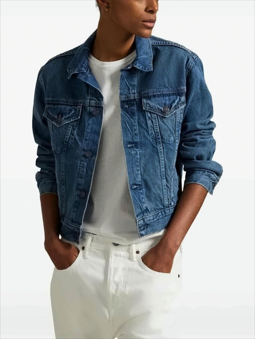 Polo Ralph Lauren Cropped Denim Jacket With Classic Collar